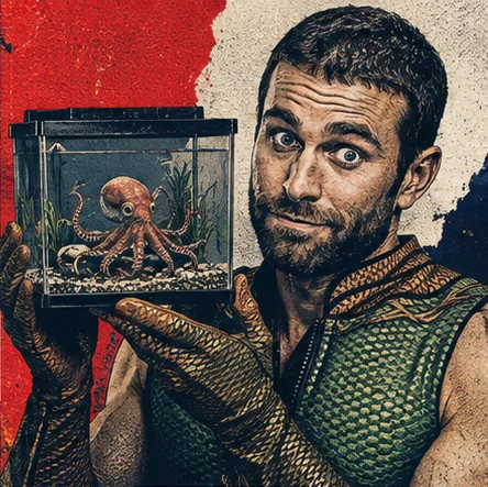 The Deep proudly presenting an octopus in a small aquarium